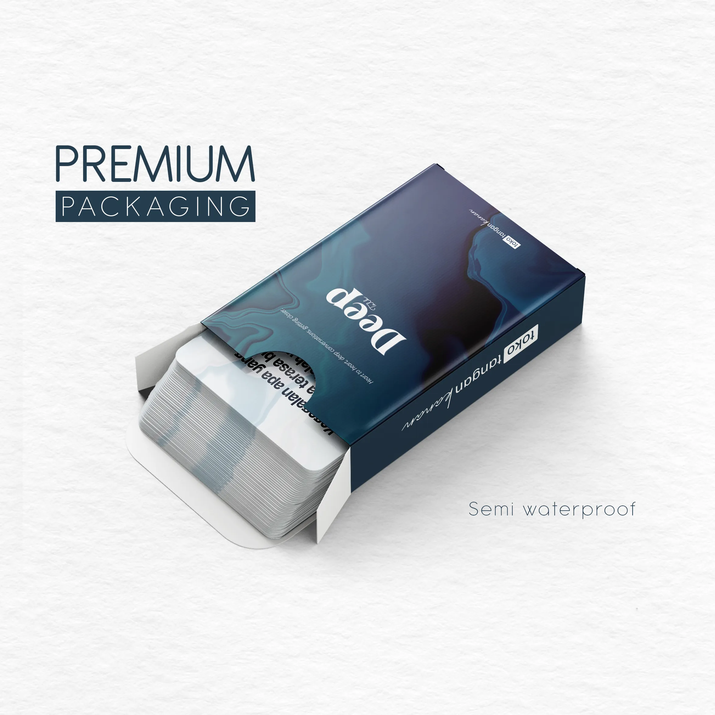 Kemasan kartu Deep premium packaging - permainan deep talk untuk pasangan dan sahabat yang ingin saling mengenal lebih dalam