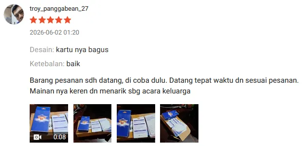 Screenshot ulasan kartu Family di Shopee pembeli 2