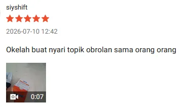 Screenshot ulasan kartu Hangout di Shopee dari pembeli 2