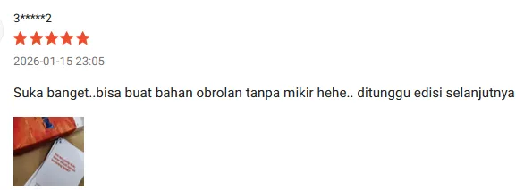 Screenshot ulasan kartu Hangout di Shopee dari pembeli 3