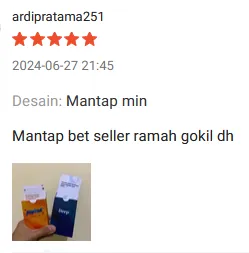 Screenshot ulasan kartu Hangout di Shopee dari pembeli 4
