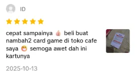 Screenshot ulasan kartu Hangout di Shopee dari pembeli 6