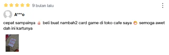 Screenshot ulasan kartu Hangout di Shopee dari pembeli 8