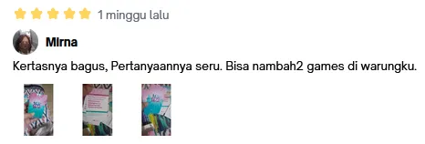 Screenshot ulasan kartu This or That 2 di Tokopedia pembeli 4